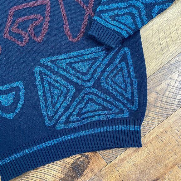 VINTAGE ugly abstract oversized sweater - Picture 2 of 5